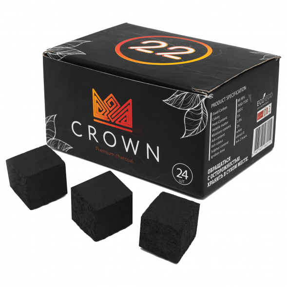 Уголь Crown (22 мм, 24 кубика) купить в Тольятти