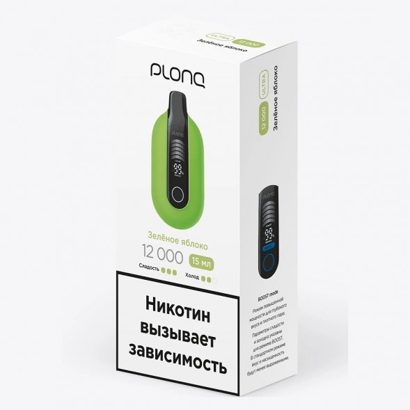 PLONQ ULTRA - Зелёное Яблоко (12000 затяжек) купить в Тольятти