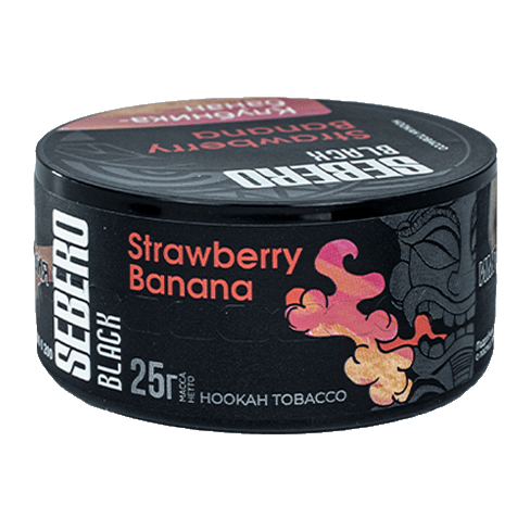 Табак Sebero Black - Strawberry Banana (Клубника и Банан, 25 грамм) купить в Тольятти