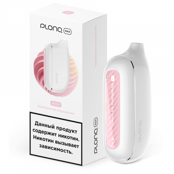 PLONQ MAX - Клубничное Мороженое (6000 затяжек) купить в Тольятти