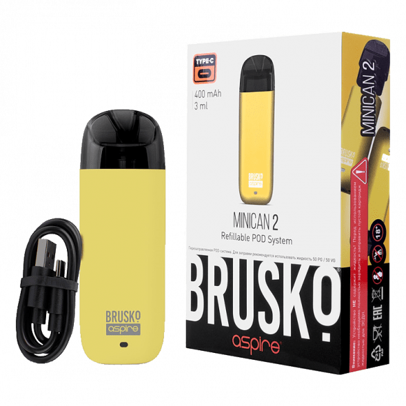 Электронная сигарета Brusko - Minican 2 (400 mAh, Жёлтый) купить в Тольятти