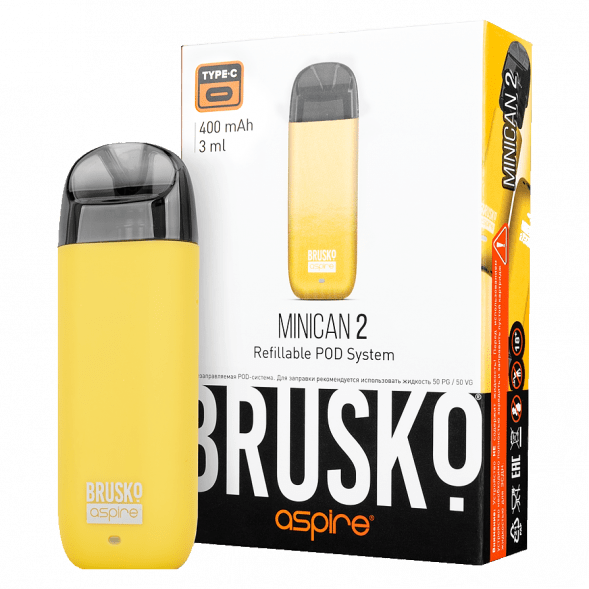 Электронная сигарета Brusko - Minican 2 (400 mAh, Жёлтый) купить в Тольятти