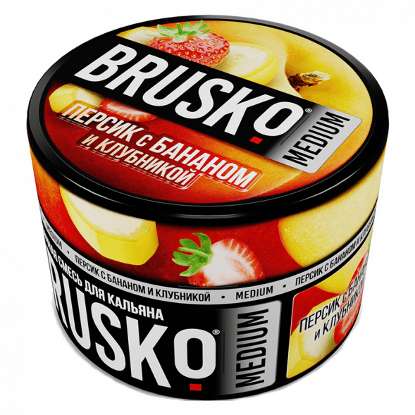 Смесь Brusko Medium - Персик с Бананом и Клубникой (50 грамм) купить в Тольятти