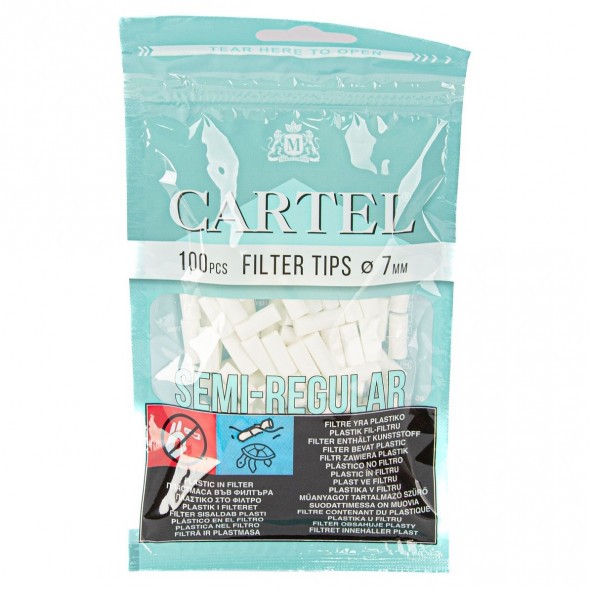 Фильтры для самокруток Cartel - Semi Regular (100 штук, 15х7 мм) купить в Тольятти
