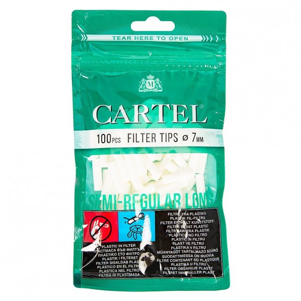 Фильтры для самокруток Cartel - Semi Regular Long (100 штук, 22х7 мм) купить в Тольятти