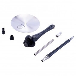 Кальян UNION - Sleek Standart Black Silver (Чёрный с Серебром, Без Колбы)