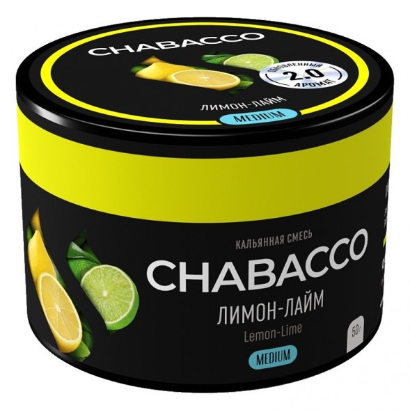 Смесь Chabacco MEDIUM - Lemon-Lime (Лимон - Лайм, 50 грамм) купить в Тольятти