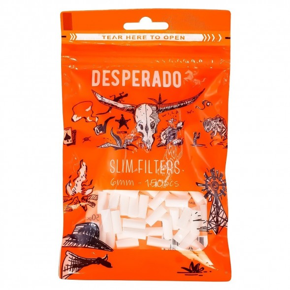 Фильтры для самокруток Desperado - Slim (150 штук, 15х6 мм) купить в Тольятти
