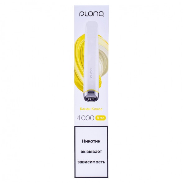 PLONQ PLUS PRO - Банан Кокос (Banana Coconut, 4000 затяжек) купить в Тольятти