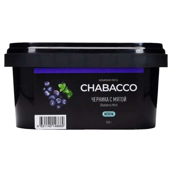 Смесь Chabacco MEDIUM - Blueberry Mint (Черника с Мятой, 200 грамм) купить в Тольятти