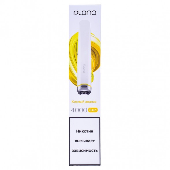 PLONQ PLUS PRO - Кислый Ананас (Sour Pineapple, 4000 затяжек) купить в Тольятти
