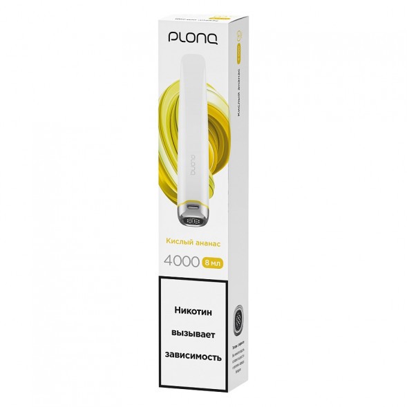 PLONQ PLUS PRO - Кислый Ананас (Sour Pineapple, 4000 затяжек) купить в Тольятти